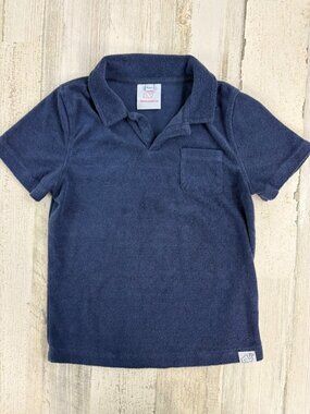 Weezie Towels Sz 5 6 Boys Polo Navy Blue Beach Swim
